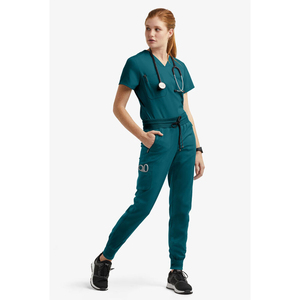 Women Hospital Scrubs Uniforms Custom Size & Color Spandex Polyester Scrub Uniform <b>Sets</b> Workwear Athletic Scrub Uniform - Product Image 1