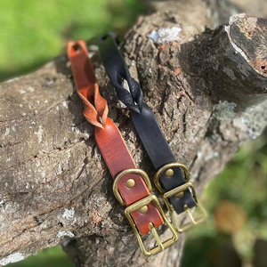 Handmade Leather <b>Braided</b> Dogs pet Collars with metal buckle for secure dog walking and training activities in low price - Product Image 3