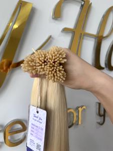 Extensiones de cabello humano virgen vietnamita de queratina cruda I-Tip Blonde de calidad de salón para rizos de ondas de trama Genius Natural - Product Image 6