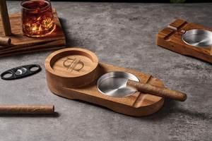 Cenicero de Escritorio Rectangular de Madera Natural Estilo Americano, Ideal para Mesa, Decoración del Hogar, Regalo, Artículo Económico - Product Image 4