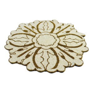 Mantel Individual de Cuentas de Forma Irregular Estilo Vintage de Diseño Real, Decoración Ecológica para el Hogar, Vajilla, 500mm de Diámetro, Marca Z.HANDICRAFTS - Product Image 1