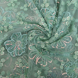 Tela de Terciopelo con Bordado de Cuentas de Lujo, Material Textil de Moda para Boutique, Diseño Exclusivo para Exportación - Product Image 2