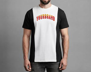 เสื้อยืดผู้ชายคอโอ แขนสั้น ทรงโอเวอร์ไซส์ ผ้าคอตตอนเจอร์ซีย์ถัก แต่งสีตัดกัน พร้อมโลโก้ด้านหน้า สไตล์ลำลอง แฟชั่นแนวสตรีท - Product Image 3