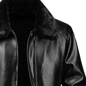 Chaqueta de cuero para motociclista con cuello de piel – Estilo robusto - Product Image 2