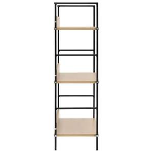 ตู้เก็บของขนาดกลางทำจากไม้โอ๊คและไม้เอ็นจิเนียร์สีดำพร้อมโครงเหล็ก ตู้หนังสือและชั้นวางหนังสือ - Product Image 5