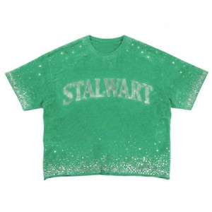 เสื้อยืดพิมพ์ลายกราฟิกประดับคริสตัล แบรนด์ Stalwart ทรงโอเวอร์ไซส์ แขนสั้น คอโอ ผ้าถัก สำหรับผู้ชาย ความยาวปกติ สไตล์ทางการ - Product Image 1