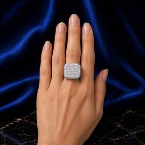 925 Sterling <b>Silver</b> Gold Plated Iced Out Moissanite Wedding <b>Ring</b> for <b>Men</b> VVS D Color Hip Hop Statement Luxury Custom Jewelry - Product Image 5