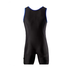 Maillot de lutte ajusté pour homme, personnalisé avec logo sublimé, séchage rapide, respirant, en polyester imprimé, sans manches, vêtement de sport - Product Image 6