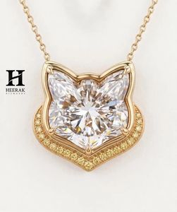 Colgante de Diamantes con Forma de Gato de Lujo, Collar con Motivo Animal en Oro de 14K/18K, Joyería Fina de Heerak Diamonds - Product Image 3