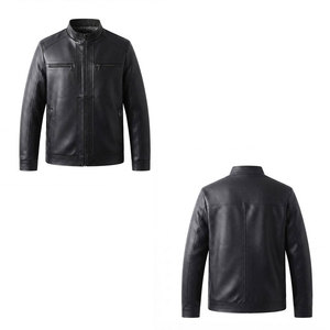 Hot Selling Comfortable <b>Winter</b> Warm Customized Casual Plain Design Men <b>Leather</b> <b>Jackets</b> For Sale - Product Image 4