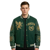 Veste universitaire des Raiders de Las Vegas pour hommes, noire, en laine, avec manches en cuir, veste de baseball personnalisée avec logo brodé