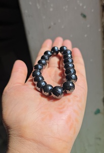 11.50 MM Black Moissanite Round Cut <b>Beads</b> <b>Bracelet</b> Hand Made AAA Cut - Product Image 5