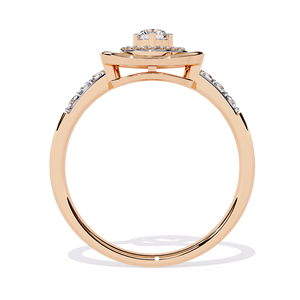 Anillo minimalista de oro macizo de 10k, 14k o 18k con diamante de corte redondo en forma de corazón para mujer, ideal para regalo, compromiso, aniversario o boda. - Product Image 5
