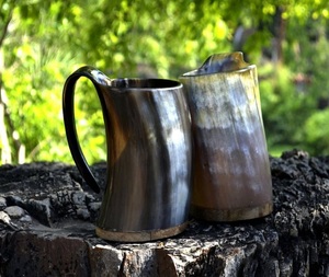 Handmade Buffalo Horn Viking Drinking Horn <b>Mug</b> New Design for Beer and Coffee from India - Product Image 2
