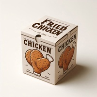 Boîte à poulet frit personnalisée, finition mate, matériaux recyclés, design pliable pour frites, ailes de poulet, pommes de terre, sushis