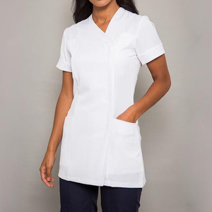 Nueva Túnica de Alta Calidad Unisex para Salón de Belleza, Spa, Peluquería, Limpieza, con 2 Bolsillos Delanteros, para Personal de Hotel, de Algodón y Poliéster - Product Image 4
