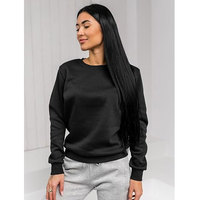 Sweat-shirt rose à col rond pour femme, coupe décontractée, uni, à manches longues, en molleton, confortable, style athleisure, pour la détente