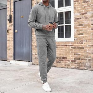 Nouvel Arrivage – Ensemble deux pièces décontracté pour homme : Sweat-shirt léger 100 % coton respirant à col roulé et manches courtes, couleur unie, texture gaufrée - Product Image 6