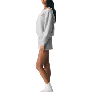 Sweat-shirt Premium Femme Décontracté à Épaules Dénudées avec Logo Personnalisé, en Mélange de Coton Tricoté, Manches Longues, pour le Printemps, Style Athleisure - Product Image 4