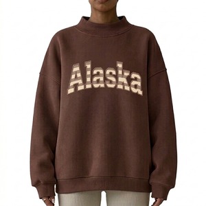 Suéter Personalizado con Nuevo Logotipo para Mujer, Cuello Alto, Estilo Holgado, Estampado de Letras Bordadas, para Otoño e Invierno - Product Image 6