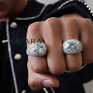 Anillo Unisex de Plata 925 con Diamante Cultivado en Laboratorio, Corte Brillante Redondo, Joyería de Compromiso de Lujo - Product Image 1