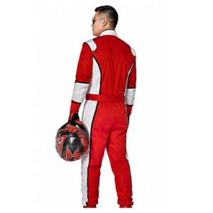 Men's <b>Red</b> White Full Sleeve Flame Resistant Quick Dry Custom Logo Front Racing <b>Suit</b> All Seasons Motorcycle Wear - Product Image 2