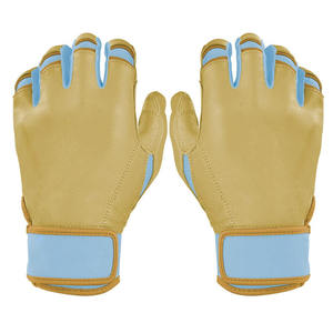 New Arrival Adjustable Baseball <b>Batting</b> Gloves Short Cuff <b>Light</b> Blue Khaki Baseball <b>Batting</b> Gloves Hook Loop Closure Both Hand - Product Image 2