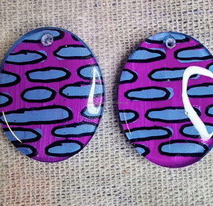 Fantaisie fille personnaliser boucles d'oreilles en résine pour femmes bijoux Double face Sublimation résine boucles d'oreilles femme - Product Image 4