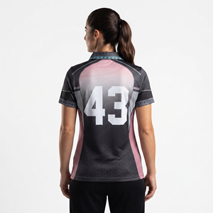 เสื้อคริกเก็ตผู้หญิงแบบสั่งทำพิเศษ พิมพ์ลายแบบ Sublimation ผ้าโพลีเอสเตอร์ 100% เสื้อฟุตบอลผู้หญิงประสิทธิภาพสูง เสื้อคริกเก็ตผู้หญิงประสิทธิภาพสูง - Product Image 2