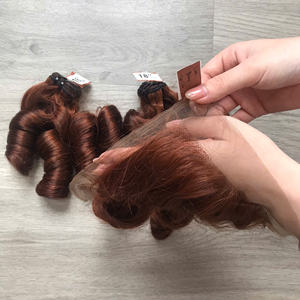 Cheveux humains avec dentelle transparente expédition rapide Bouncy Curly Super qualité 100% vietnamien Bouncy Curly Brown - Product Image 6