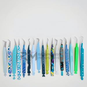 Pince à épiler pour extensions de cils RMI en acier inoxydable de différentes couleurs, pointe diamantée, pointe argentée / différentes couleurs de revêtement papier - Product Image 5