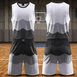 Maillot de basketball personnalisé unisexe avec nom d'équipe, sublimation respirante, grandes tailles, polyester/coton, sans manches - Product Image 2
