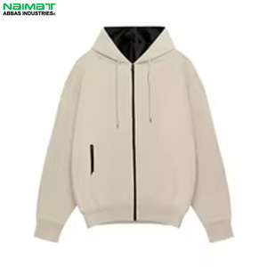 Sudadera con capucha minimalista de cierre completo para hombre, de tela suave y sólida, para uso diario, informal y relajado. - Product Image 1