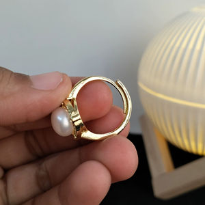 Anillo de Perlas de Agua Dulce de Diseño, Anillo de Joyería de Perlas Chapado en Oro, Proveedor Mayorista - Product Image 3