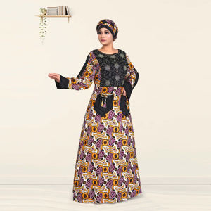 Vestido Kaftan Islámico Modesto para Mujer, Tela de Rayón, Adornado con Diamantes de Swarovski, Estilo Árabe de Dubái, Holgado, para Eid o Uso Diario - Product Image 2