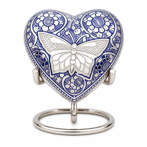 Praying Hands Engraved Heart Shaped <b>Keepsake</b> Cremation <b>Memorial</b> <b>Keepsakes</b> Urn for Funeral Ashes - Product Image 4