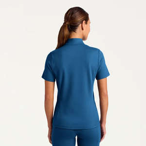 Uniformes Médicos para Mujer al por Mayor, Manga Corta, Múltiples Bolsillos, Cuello en V, 72% Poliéster/21% Rayón/7% Elastano, Tela de Rizo, para Hospital - Product Image 1