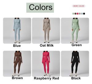 ชุดบอดี้สูทคอตั้งสีตัดกันคุณภาพดีเยี่ยมแบบใหม่ ชุดออกกำลังกายแบบซิปครึ่งตัว ชุดจั๊มสูทกีฬาสำหรับผู้หญิงสำหรับการออกกำลังกายความเข้มข้นสูง - Product Image 3