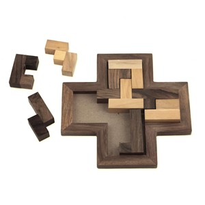 Bol en bois de Sheesham sculpté en forme de puzzle géométrique - Design traditionnel artisanal - Modèle SH-PUZL-019 |   Aqudus Saleem - Product Image 2
