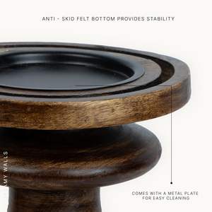 Portavelas de Madera de Mango Vintage, Adornos Artesanales de Lujo Románticos Retro Personalizados - Product Image 2