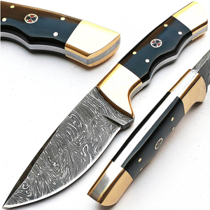 Short <b>Sign</b> High OEM Custom DIY Handmade Damascus Steel Non-Adjustable 9-Inch 2mm Thick Multi-Functional Skinner Knife Resin Hand - Product Image 1