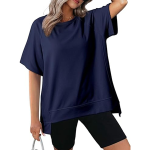 T-shirt en coton uni de haute qualité pour femmes - Product Image 1