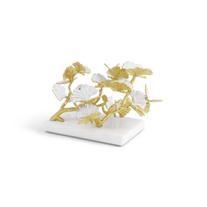 leaf themed decor decorative <b>objects</b> luxury home styling elegant decorative tray gold accent center - Product Image 2