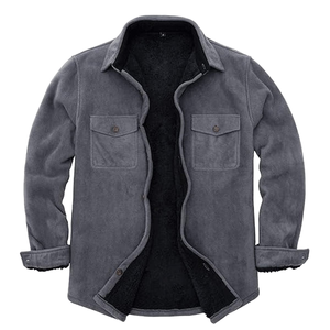 WARPRO INDUSTRY <b>Men's</b> Denim <b>Jacket</b> Sherpa Lining <b>Half</b>-<b>zip</b> Collar Casual Winter Wear Regular Fit Breathable Color Blocking Fleece - Product Image 5