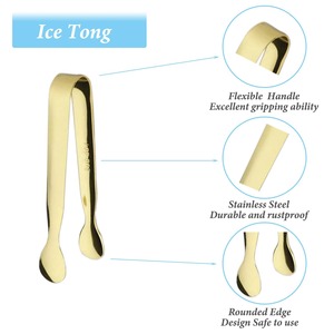 Elegant Stainless Steel Ice <b>Tongs</b> Premium Cocktail Beverage <b>Serving</b> Tool Luxury Bar Kitchen Hospitality Accessory - Product Image 4