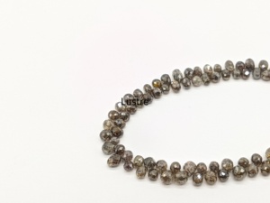 Perles de diamant naturel rondes couleur champagne brun, certifiées par un expert tiers, faites à la main, pour la création de bijoux personnalisés - Product Image 2