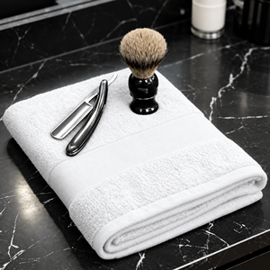 Serviette de barbier haut de gamme, très absorbante, 100% coton éponge, douce pour la peau, pour le lavage des cheveux, le rasage et les soins de la barbe - Product Image 1