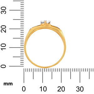 Robust Valley <b>Men</b> Solitaire Band <b>Ring</b> Luxury 18K Two Tone Yellow and White Gold Round Brilliant Cut Solitaire Diamond <b>Ring</b> - Product Image 5