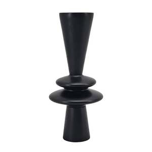 Support de bougie noir moderne avec design géométrique, décoration d'intérieur durable - Product Image 2