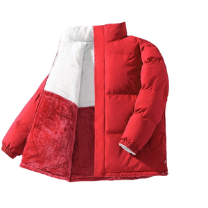Manteau d'hiver pour hommes en gros, veste longue double face, col montant, coupe ample et chaude, motif lettres, fournisseur OEM - Product Image 2